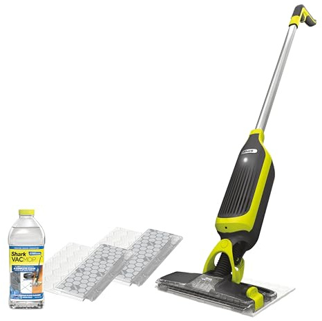 Shark VACMOP Cordless Hard Floor Vacuum Mop Includes 2 Disposable VACMOP Pads and a 12oz VACMOP Solution, Charcoal Gray, VM180