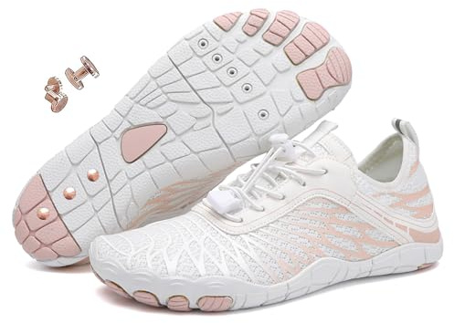 Grounding Shoes with Copper, Hike Barefoot Shoes for Womens Mens Lightweight Comfortable (White8305, Adult, Women, 5, Numeric, UK Footwear Size System, Medium)