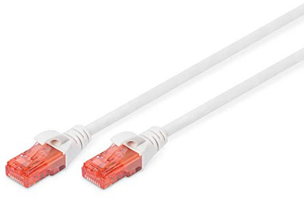 DIGITUS LAN Kabel Cat 6 – 3 m – U/UTP Ungeschirmt – 1 Gbit/s – 250 MHz – PoE++ – AWG 27/7 – LSZH – RJ45 Netzwerkkabel – Patchkabel – Kompatibel zu Cat6A und Cat5e – Weiß