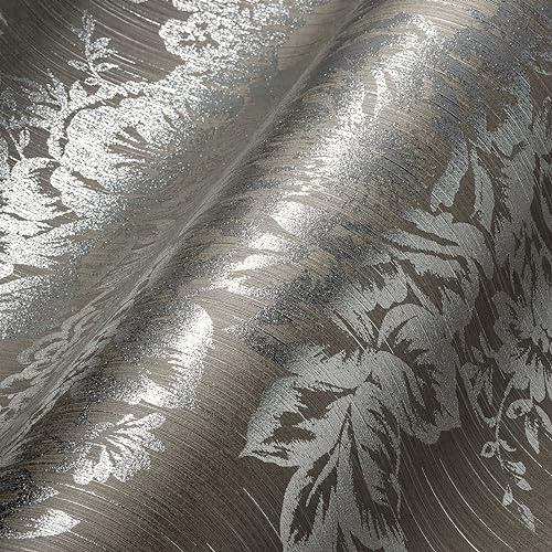 A.S. Création Architects Paper 306574 30657-4 - Carta da parati in tessuto metallico con motivo floreale, 10,05 x 0,53 m, marrone metallizzato
