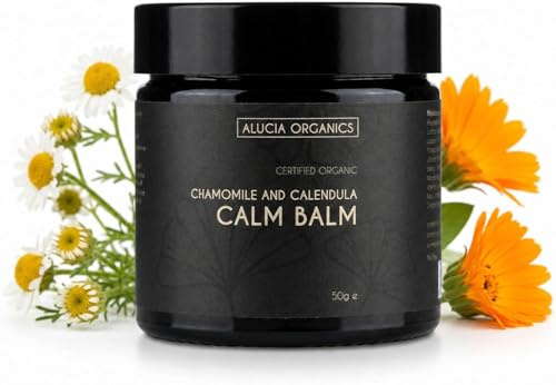 Alucia Organics Calendula Balm 50g Organic Chamomile Skin Care | Helps Soothe Sensitive Skin Areas With A Gentle Balm Formula For Face And Body Moisturising Care