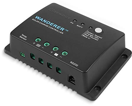 Renogy Wanderer Li 30A 12V PWM Negative Ground Solar Charge Controller Solar Panel Regulator w/ Temp Sensor Function Fit for Lithium, Sealed, Gel, and Flooded Batteries, Wanderer Li 30A