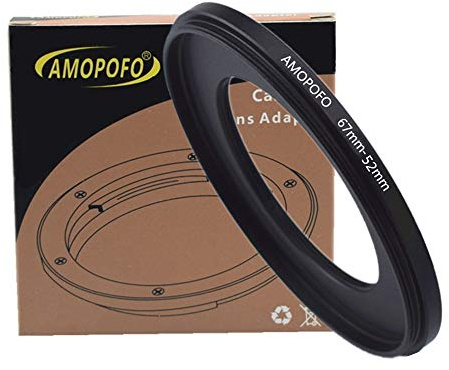 Anillo Adaptador de Filtro de 67mm hasta 52mm(de Metal), de Objetivo de cámara con Rosca de Filtro de 67mm a Anillo de Filtro de 52mm