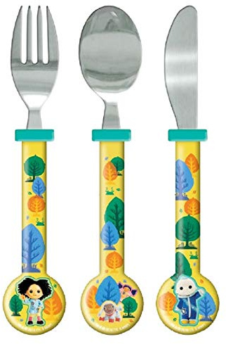 Moon and Me Kids 3 Piece Cutlery Set – Includes Knife, Fork and Spoon | Child-Friendly Stainless Steel Flatware Set, BPA-free, food-Safe Material Children's Travel Cutlery Set | Non-Slip & Reusable