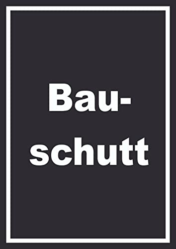 HB-Druck Bauschutt Mülltrennung Schild mit Text hochkant A3 Rückseite selbstklebend
