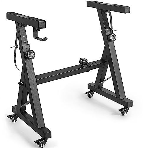 OUUTMEE Tastaturständer, Rollen, Tastaturständer, Z-Form, verstellbar, mit Gleitschiene, einfach zu bedienen (Z-Form-BSZ01)