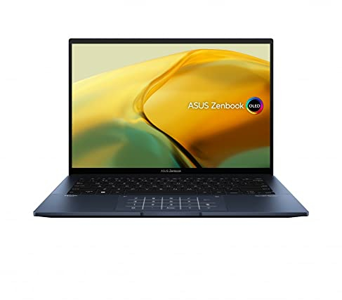 ASUS ZenBook 14 OLED UX3402VA-KM208W Notebook mit 14 WQXGA+ (Intel Core i5-1340P, 16 GB RAM, 512 GB SSD, Iris Xe Graphics, Windows 11 Home) Blau Ponder – spanische QWERTY-Tastatur