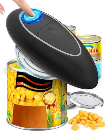 One Touch Electric Can Opener Fits All Can Sizes for Seniors with Arthritis, Battery Operated Can Opener with Smooth Edge, Food Safe Kitchen Gadgets Automatic Can Opener for Kitchen