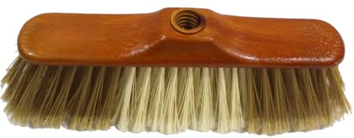 KEROPPA Cepillo para Parquet y Tarimas Escoba para Barrer Cepillo de Limpieza del Hogar Cerdas Ultra Finas Suave para Recoger Polvo y Pelusa Marrón y Beige