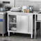 Vockol Arbeitsschrank mit Schiebetüren, 100cm Gastro Edelstahl Arbeitstisch mit Unterschrank, Edelstahltisch, Edelstahlschrank Gastro für Küche, Restaurant, Werkstatt und Garage, 50T x 100B x 84H cm