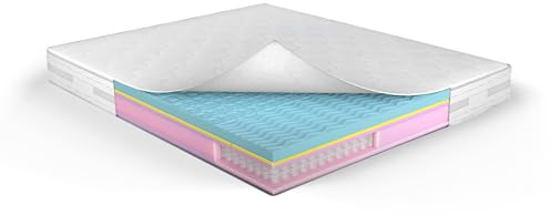 MUUN – Materasso a Molle Insacchettate 160x200 cm, H 25, con Memory Foam, per Letto Matrimoniale, Rivestimento Non Sfoderabile in Tessuto Antiacaro, Anallergico e Indeformabile, mod. IRENE