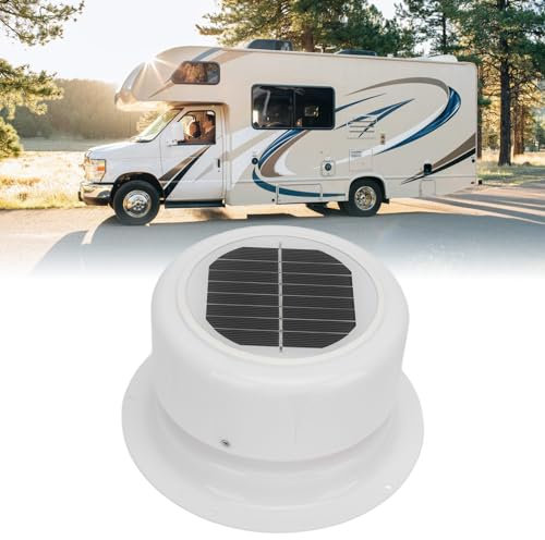 Ausla Wohnmobil Dachlüfter Solar RV Boat Solar Vent Fan leiser Abluftventilator mit Solarpanel für Boot, Campingfahrzeuge, Schuppen