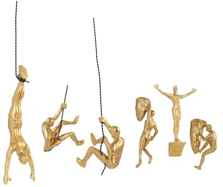 XYQXYQ Set of 6 Climbing Men Wall Art Decor Sculpture,Nordic Modern Simplicity Decorative Wall Art, Climbing Man Sculptures,Home & Office Climber Gifts