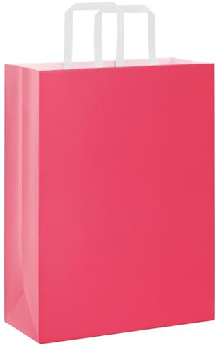 vidaXL Sacs en Papier 50 pcs avec poignées Rose 26x12x35 cm, Sac en Papier, Sac Cadeau en Papier, Sac Cadeau en Papier, Sac