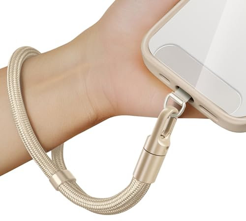 LunarCharm Correa de mano ajustable con almohadilla para teléfono móvil, correa de muñeca suave de paracaídas, correa de mano corta para teléfono móvil para la mayoría de teléfonos inteligentes,