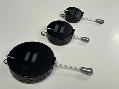 TMC Bait Droppers Set for Coarse & Carp Fishing, 3 Sizes 1.5-3 inch Diameter, Black