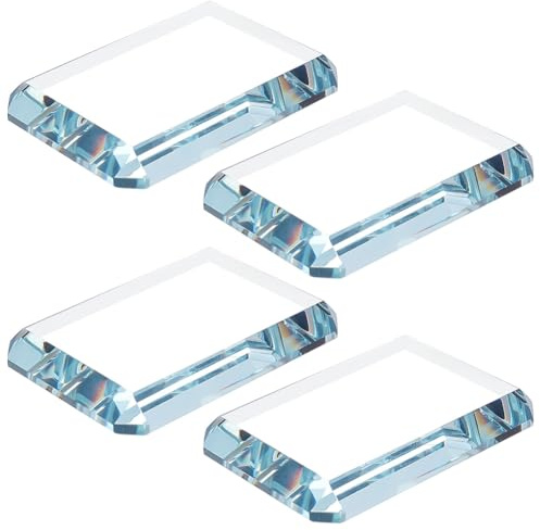 FINGERINSPIRE 4 pisapapeles de vidrio rectangular transparente de 6,9 x 10 x 1,2 cm, accesorio de escritorio para caligrafía china, decoración de escritorio, herramienta de escritura, decoración del