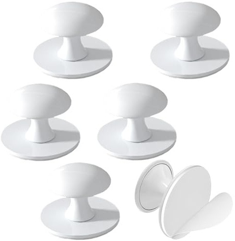 Saituo Home 6 Piezas Tiradores Cocina Self Adhesive, Tiradores Armarios Door Window Auxiliary Handles, Pomo Puerta Exterior, Acero Inoxidable para Armario Cocina Corredera Puerta (Blanco)
