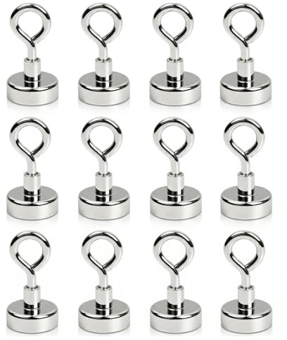 Ballong viktare ballongvikter för heliumballonger, 12 stycken ballongviktset med magnetkrok, mångsidig för bröllop, födelsedagar, festdekoration, silverfärger med 10 mm diameter