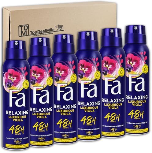 TopDealMile – förvaringspaket för FA deodorantspray Relaxing Luxurious Viola 6 x 150 ml deodorant