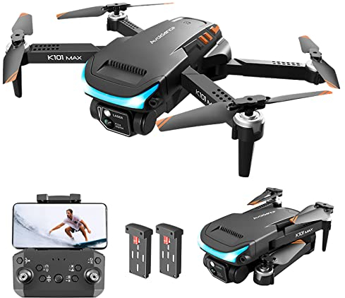 Drone avec Caméra 1080P HD FPV, Drone Enfant Avec Maintien d'Altitude, Atterrissage à une Clé, Évitement des Obstacles, Mode sans Tête, Réglage de la Vitesse, Retournements 3D, 2 Piles