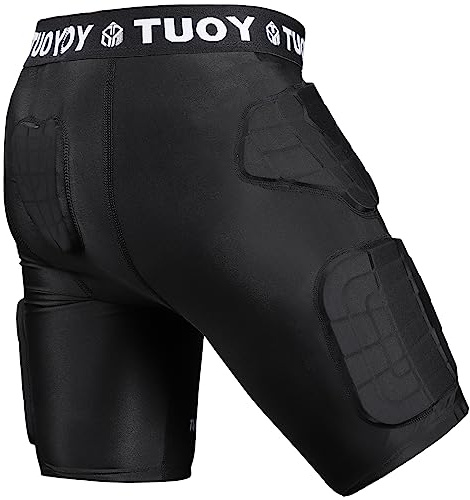 TUOYR Mens Football Girdle with Pads Padded Compression Short Hip Thigh Butt Tailbone Protector Pants Youth Adult Protective for Baseball Snowboard Skate Ski Kockey Cycling Baseball Rugby