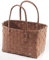 Koblo Tasche Einkaufskorb geflochten Kunststoff Shopper - Toffee XXL - braun