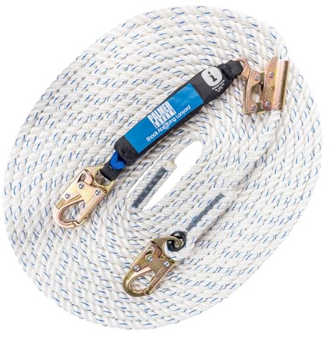 Palmer Safety Vertical Lifeline Assembly - 50FT Rope Harness Safety Lanyard with Rope Grab - Fall Protection Kit
