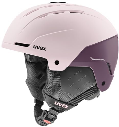 uvex Stance - robuster Skihelm für Damen und Herren - individuelle Größenanpassung - optimierte Belüftung - Powder-Plum matt - 54-58 cm