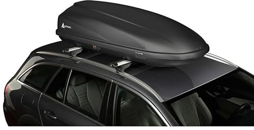 Box EVO LIGHT Box Portatutto da Tetto 460L Lungo e Affusolato, Baule Auto Aerodinamico con Design Anti-Rumore Brevettato, Ideale per Sci e Bagagli, Chiusura Centralizzata e Montaggio Universale