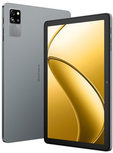 Blackview Tab 60 WiFi Android 14 Tablet, 12GB+128GB(1TB Externe SD), 10,1'' HD+ Display, 5100mAh Akku, 5MP+13MP Kamera, 8,5mm Ultra-Dünn, WiFi 7, Dual-Box-Lautsprecher, Gesichtserkennung, Grau