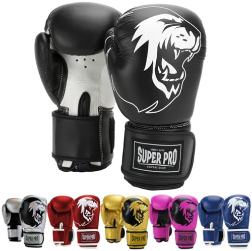 Super Pro Kinder Boxhandschuhe Talent - Boxhandschuhe für Kids Jungen Mädchen für Boxen Kickboxen MMA Kindertraining (Silber, 6 Unzen)