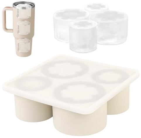 Stanley Cup Eiswürfelform Silikon,Eiswürfel Stanley Cup Mit 4 Fächern und Deckel,Wiederverwendbare,Vierblättriges Kleeblatt Eiswürfelform für 20-40 Oz Becher