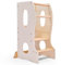 Learning Tower for Toddlers - Montessori Learning Tower Stand with Adjustable Height – Safe Toddler Standing Tower for Cooking, Play & Activities (Ivory)