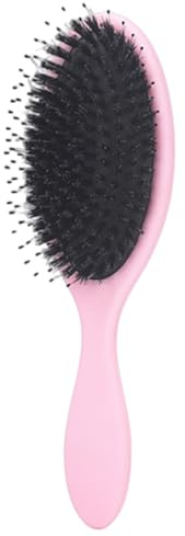 Hair Extension Brush,Boar Bristle Paddle Hairbrush,Professional Detangle Soft Cushion Brushes for Women Men for Long Thick Curly Smoothing Hair Reducing Hair Breakage and Frizz (Pink)