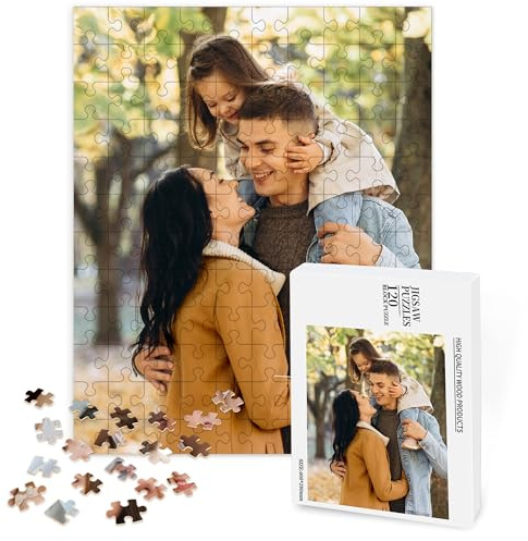 Easycosy Puzzle Personalizzato con Foto, 35/70/120 Pezzi, Stampa in HD per Adulti Famiglie Immagine Personalizzata Testo Puzzle Regali per Compleanno, Festa del Mamma Idee Regalo