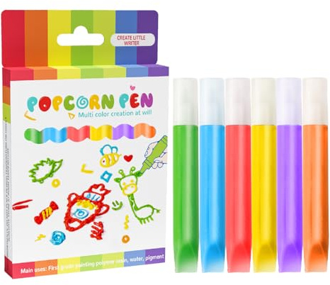 Generisk färgpenna, 3D barns magiska ritpennor, tvättbara hantverksmarkörer, roliga bubbelpaint Effect, säker icke-giftig formel, set med 6 färger, för kreativa konstaktiviteter barnprojekt