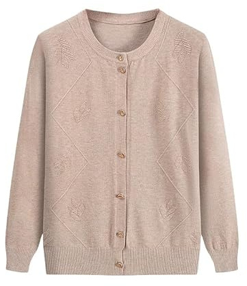 Cardigan Mujer Invierno,Suéteres Tipo Cárdigan De Punto para Mujeres De Mediana Edad Y Mayores Blusa Informal para Señoras Mayores Ropa De Abuela Abrigo Chaqueta Ropa para Mujer Primavera Y Otoñ