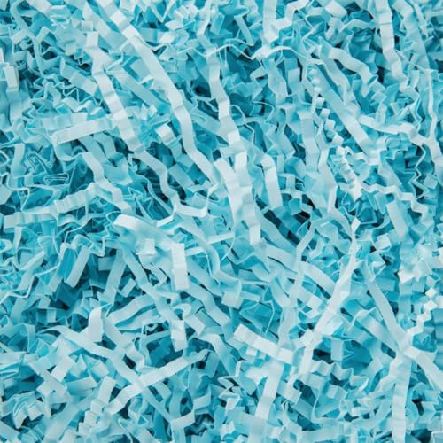 500g Blue Shredded Tissue Paper for Gift Boxes and Hampers | Crinkle Cut Zig Zag Shredded Paper Suitable Anniversary Birthday Wedding Baby Shower Easter Housewarming Christmas
