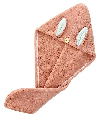 OUNONA Cuffia Asciugatura in Assorbente e Rapida Adatta Tutti i Tipi per Casa Palestra Design Orecchie Coniglio