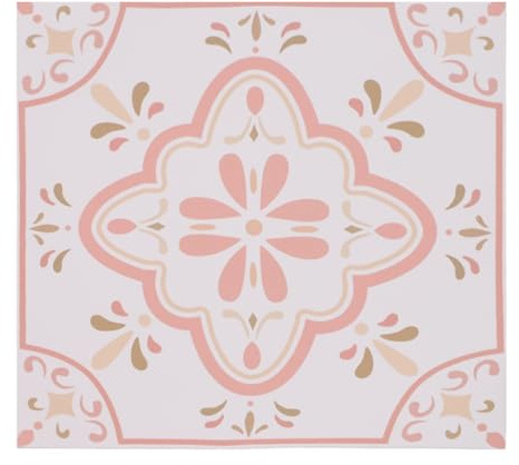 Pegatinas de azulejos con patrón rosa vintage, impermeables, de PVC, para decoración de muebles de cocina, baño, para aplicar con respaldo automático, juego de 10 unidades disponibles en 2 tamaños