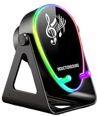 Generico Altoparlante A Induzione Per Telefono,Rotazione Di 180 Gradi Suono Stereo Con Luce | Supporto Per Cellulare Con Altoparlante E Caricatore | Per Uomini E Donne, Natale, Compleanno, Calze