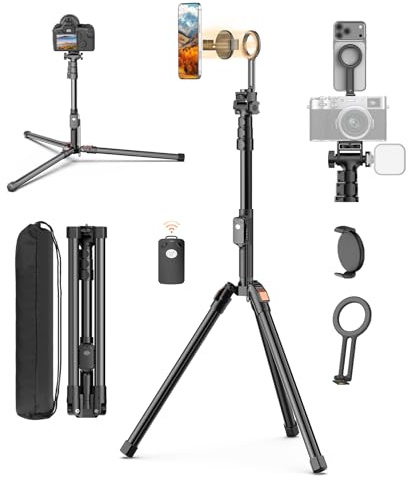 XXZU 187cm Magnético Tripode para Movil, Tripode Camara con Control Remoto