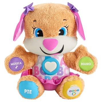 Fisher-Price la Sorellina del Cagnolino Smart Stages Ridi & Impara, Morbido Peluche Educativo per Imparare Le Prime Parole, con 75+ Canzoni, Luci e Melodie, Edizione: Espagnolo, FPP55