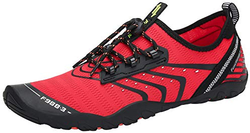 SAGUARO Scarpe da Sport Acquatici Uomo Donna Scarpette Scoglio Traspiranti Leggere Scarpe da Immersione per Piscina Spiaggia Canottaggio Mare Fiume Surf Vela Acqua Cycling, Rosso Mela, 39 EU