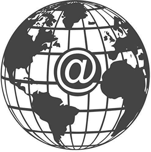 generisch Adesivo per mappa del mondo internet globo camper in 20 cm e 30 cm con griglia sfera del mondo adesivo (282/9) (grigio argento lucido, 20 x 20 cm)