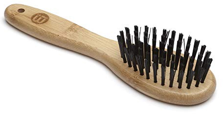 Mikki Cepillo de Mano Hecho de Bambú para Eliminar el Pelo Durante la Muda Mediante un Masaje para Pelo Corto y Medio, para Perros y Gatos, para Acicalar Pelajes Desaliñados, Pequeño 50 g