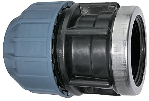 AERZETIX - C51936 - Set di 2 - Manicotto/adattatore filettato - riduttore a compressione diritto - raccordo filettato femmina 1 1/2 - per tubo Ø40mm - in polipropilene - connettore/riparatore