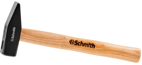 Schmith Marteau de serrurier avec manche en bois 300 g - Marteau avec manche en bois de frêne et tête en acier au carbone - Un outil robuste pour votre atelier