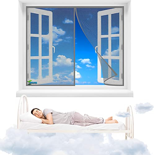 Fliegengitter für Fenster mit Polyester, 250 x 255 cm Profi Insektenschutz Insektenschutz Vorhang, Moskitonetz türe【Grau】